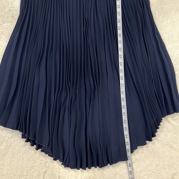 Timo Weiland navy blue maroon pleated midi dress size 10 - Picture 10 of 10